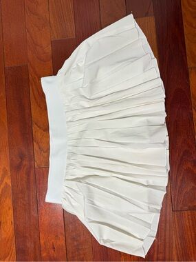 TNA White Pleated Mini Skirt